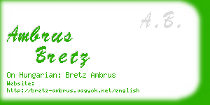 ambrus bretz business card